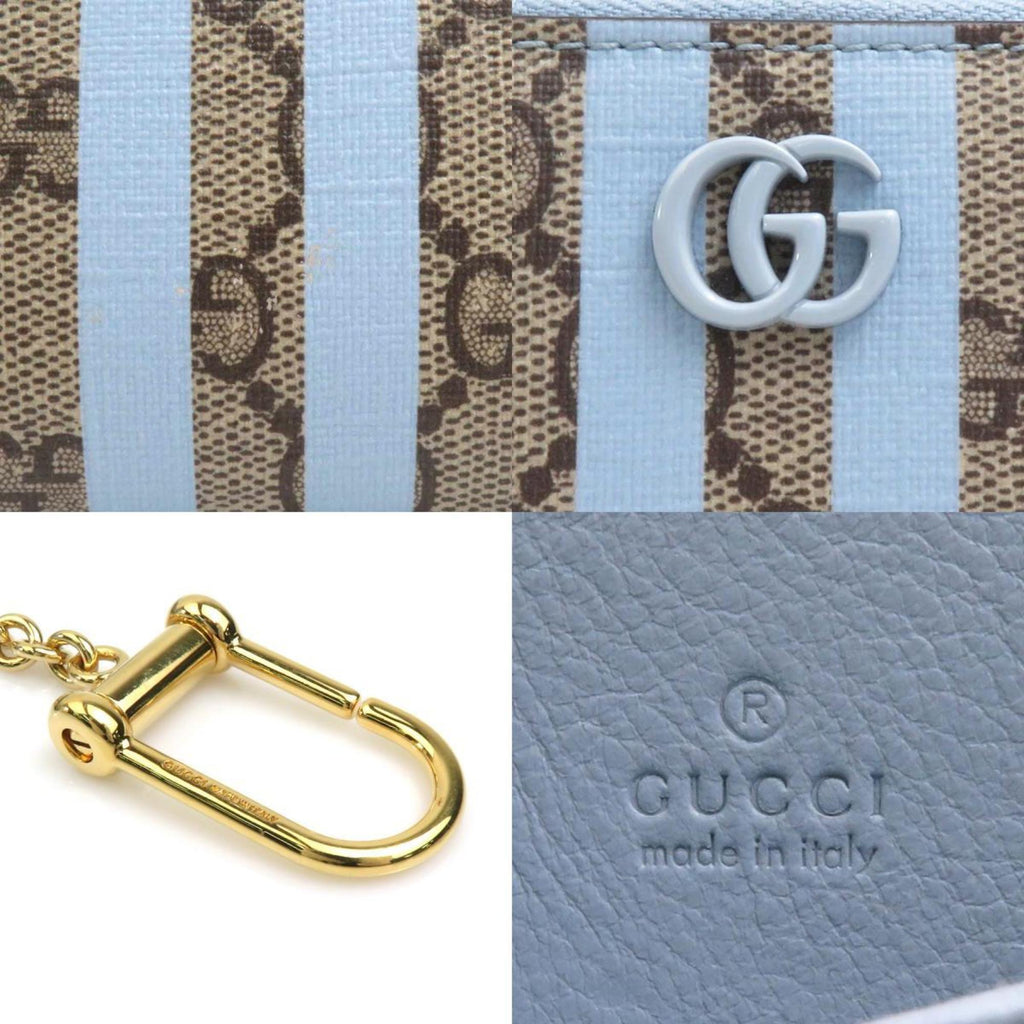 Gucci Blue Brown Gg Supreme Canvas Coin Purse/Coin Case (Pre-Owned)