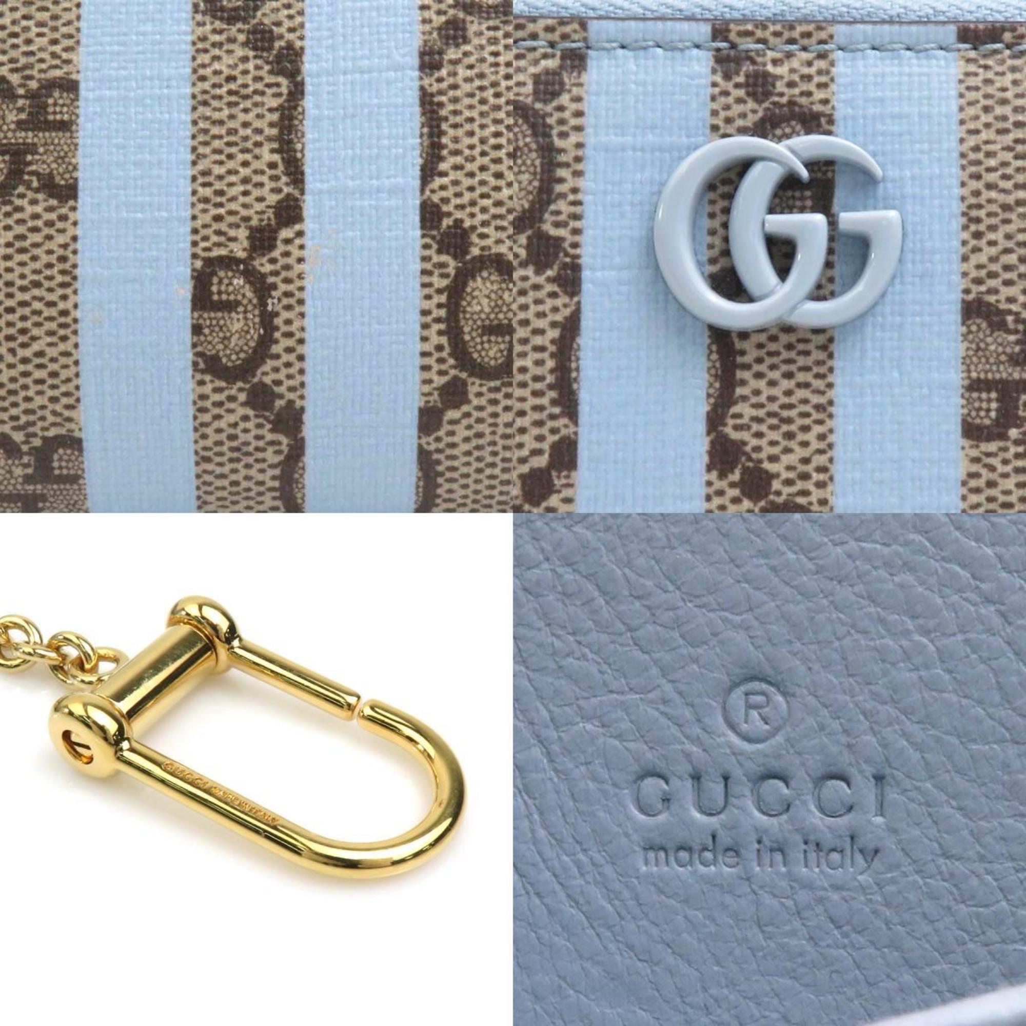 Gucci Blue Brown Gg Supreme Canvas Coin Purse/Coin Case (Pre-Owned)