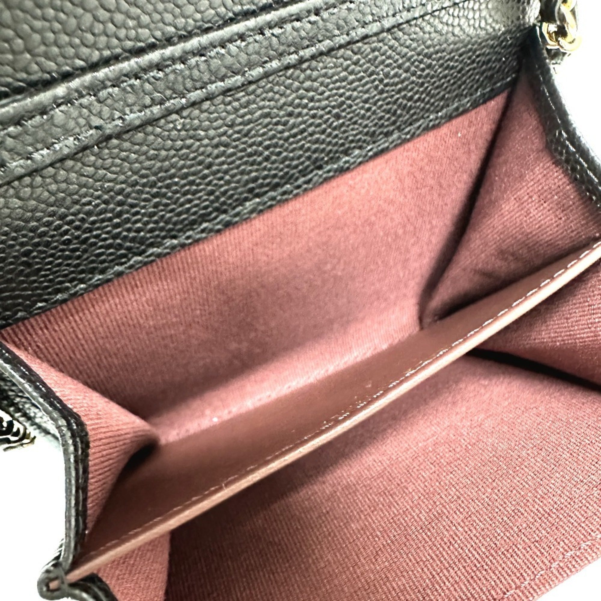 Chanel Black Grained Calfskin Coin Purse/Coin Case (Pre-Owned)