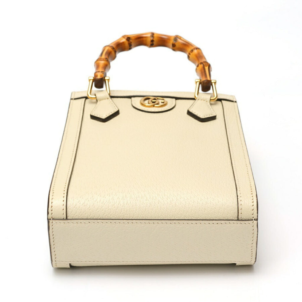 Gucci White Leather Shoulder Bag Tote Bag (Pre-Owned)