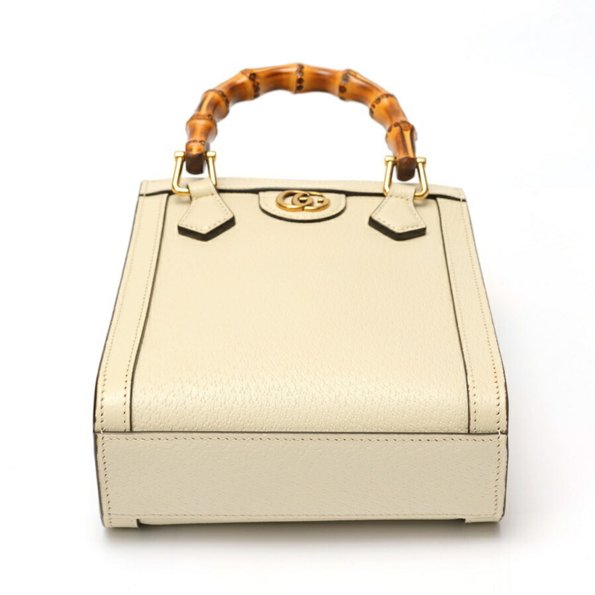 Gucci White Leather Shoulder Bag Tote Bag (Pre-Owned)