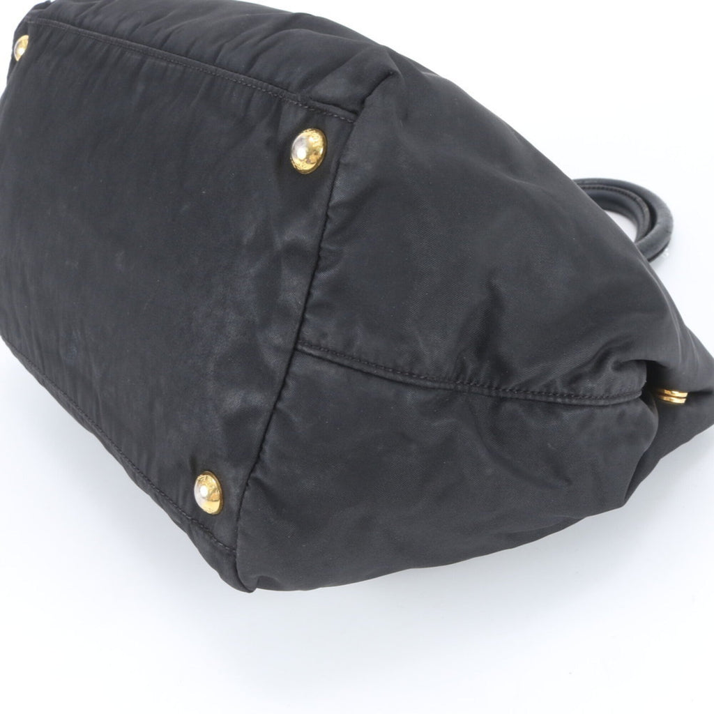 Prada Black Nylon Leather Handbag (Pre-Owned)