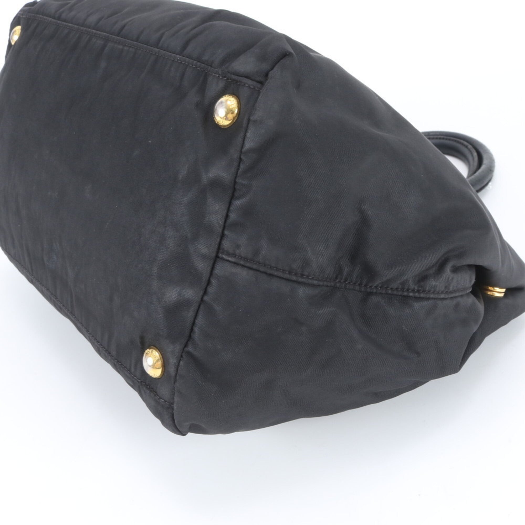 Prada Black Nylon Leather Handbag (Pre-Owned)