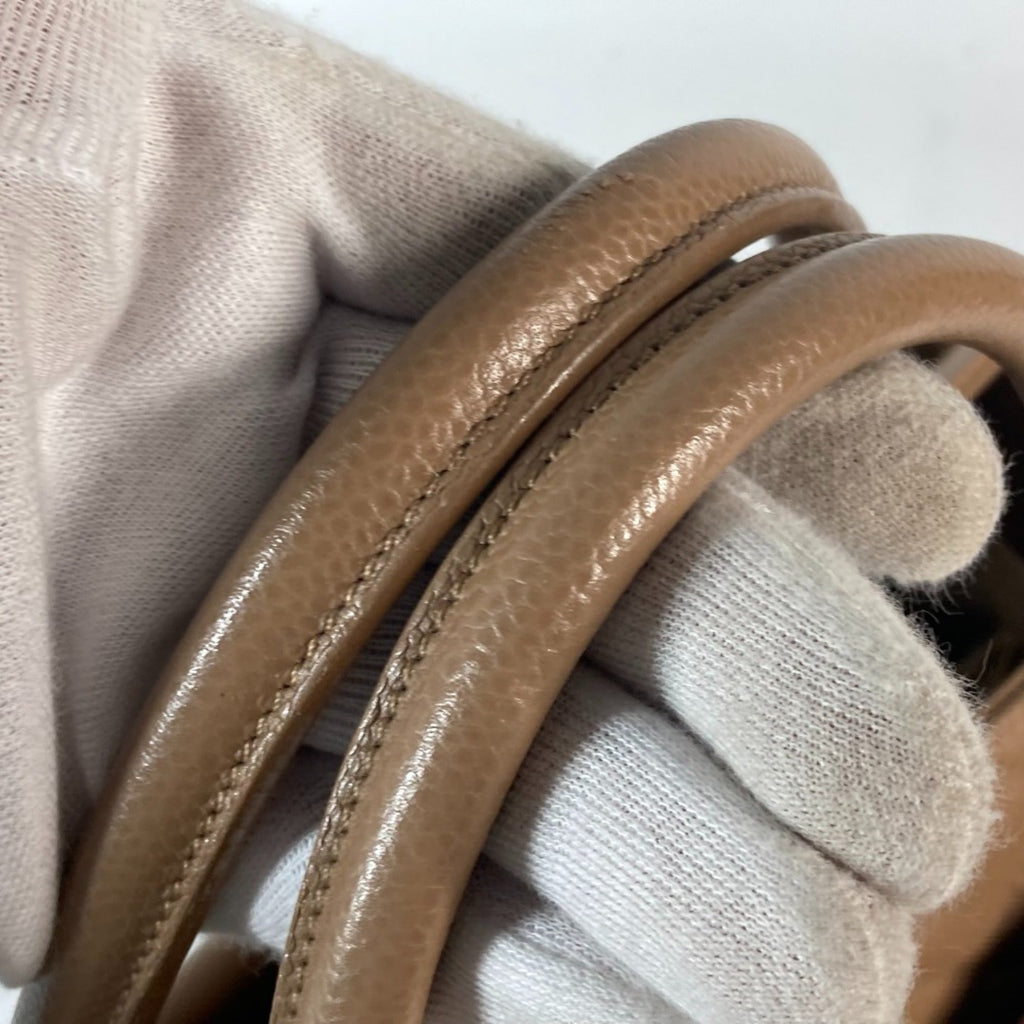 Chanel Beige Grained Calfskin Shoulder Bag Tote Bag (Pre-Owned)