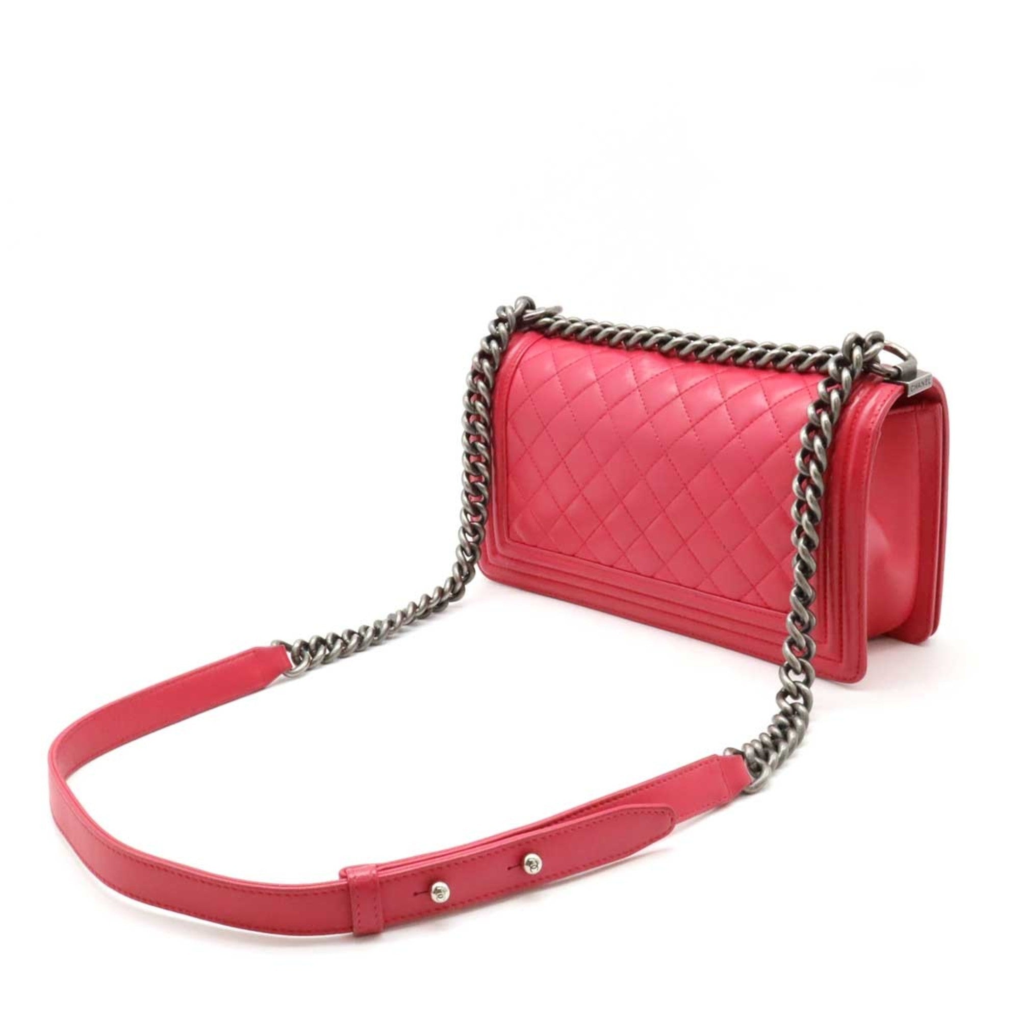 Chanel Pink Grained Calfskin Shoulder Bag (Pre-Owned)