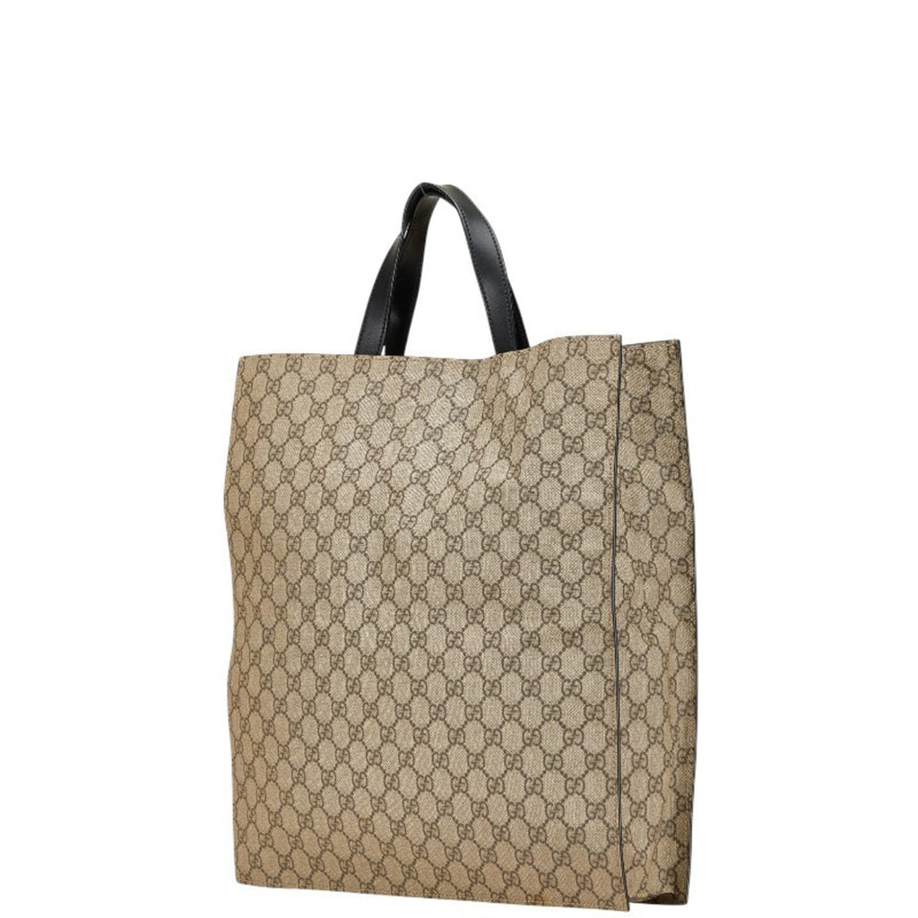 Gucci Beige Black Pvc Leather Shoulder Bag Tote Bag (Pre-Owned)