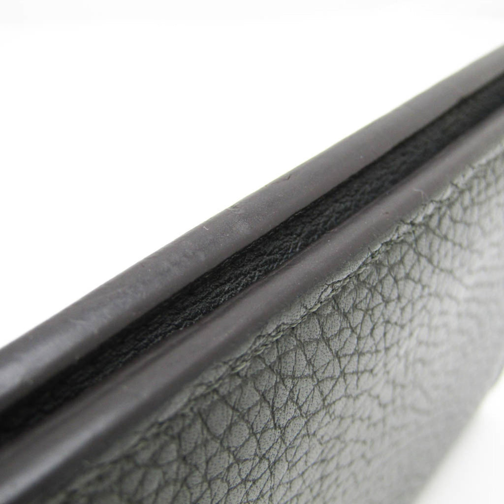 Louis Vuitton Taurillon Lv Charcoal Leather Long Wallet (Bi-Fold) (Pre-Owned)