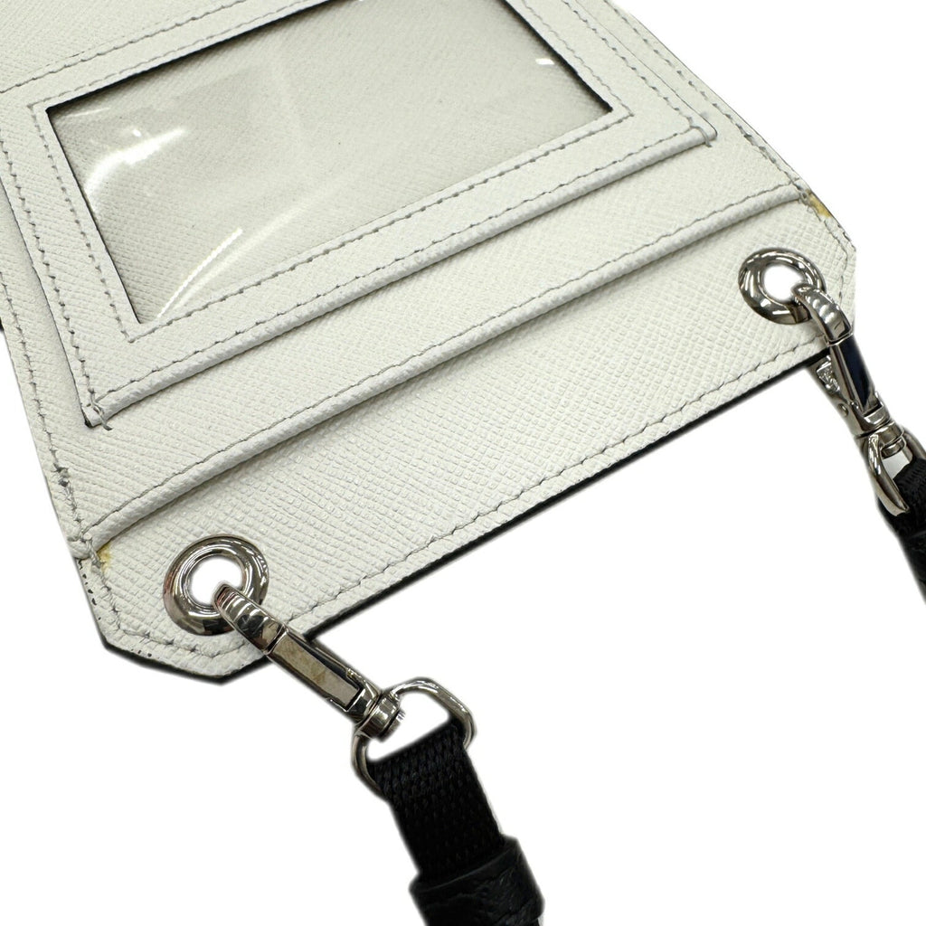 Prada Black Blue White Saffiano Pouch Shoulder Bag (Pre-Owned)