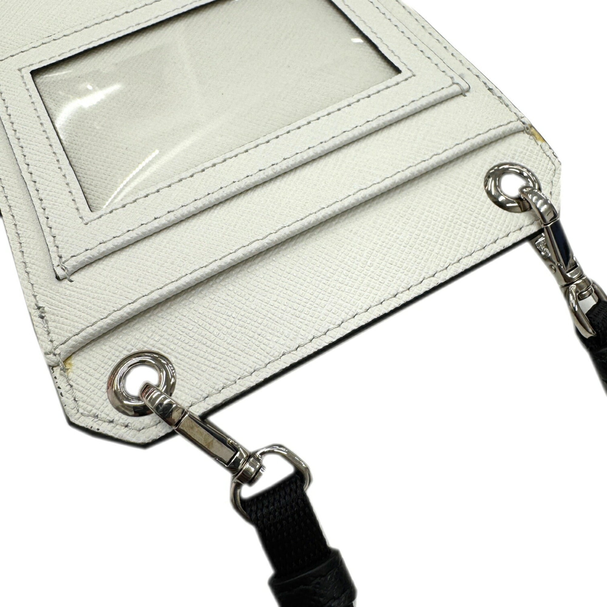 Prada Black Blue White Saffiano Pouch Shoulder Bag (Pre-Owned)