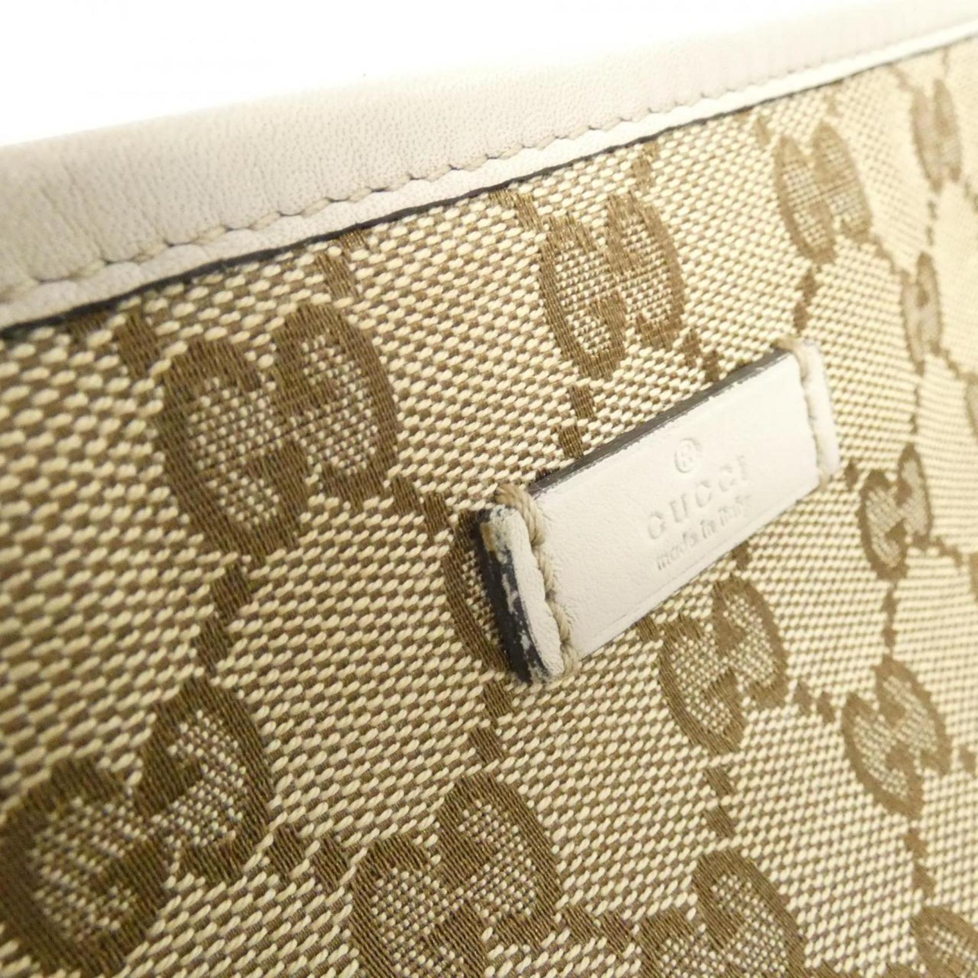 Gucci Gg Canvas Beige Ivory Gg Canvas Shoulder Bag (Pre-Owned)