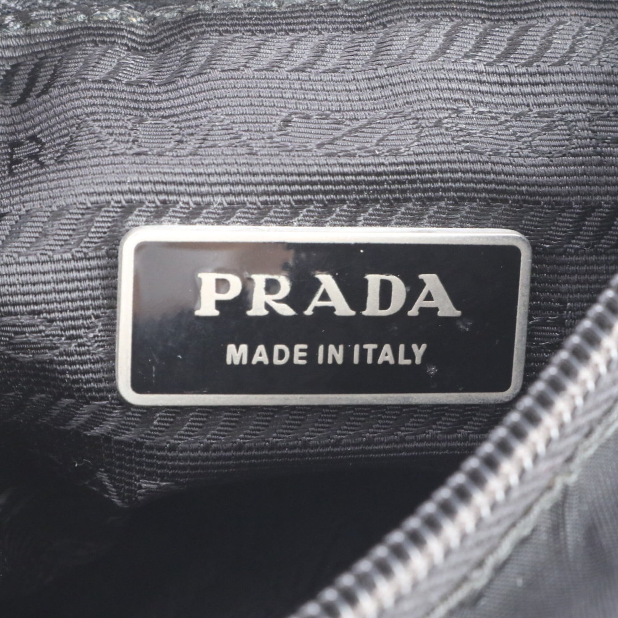 Prada Black White Nylon Shoulder Bag Tote Bag (Pre-Owned)