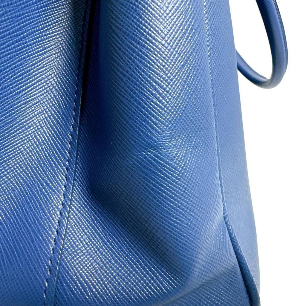 Prada Blue Leather Handbag Shoulder Bag (Pre-Owned)