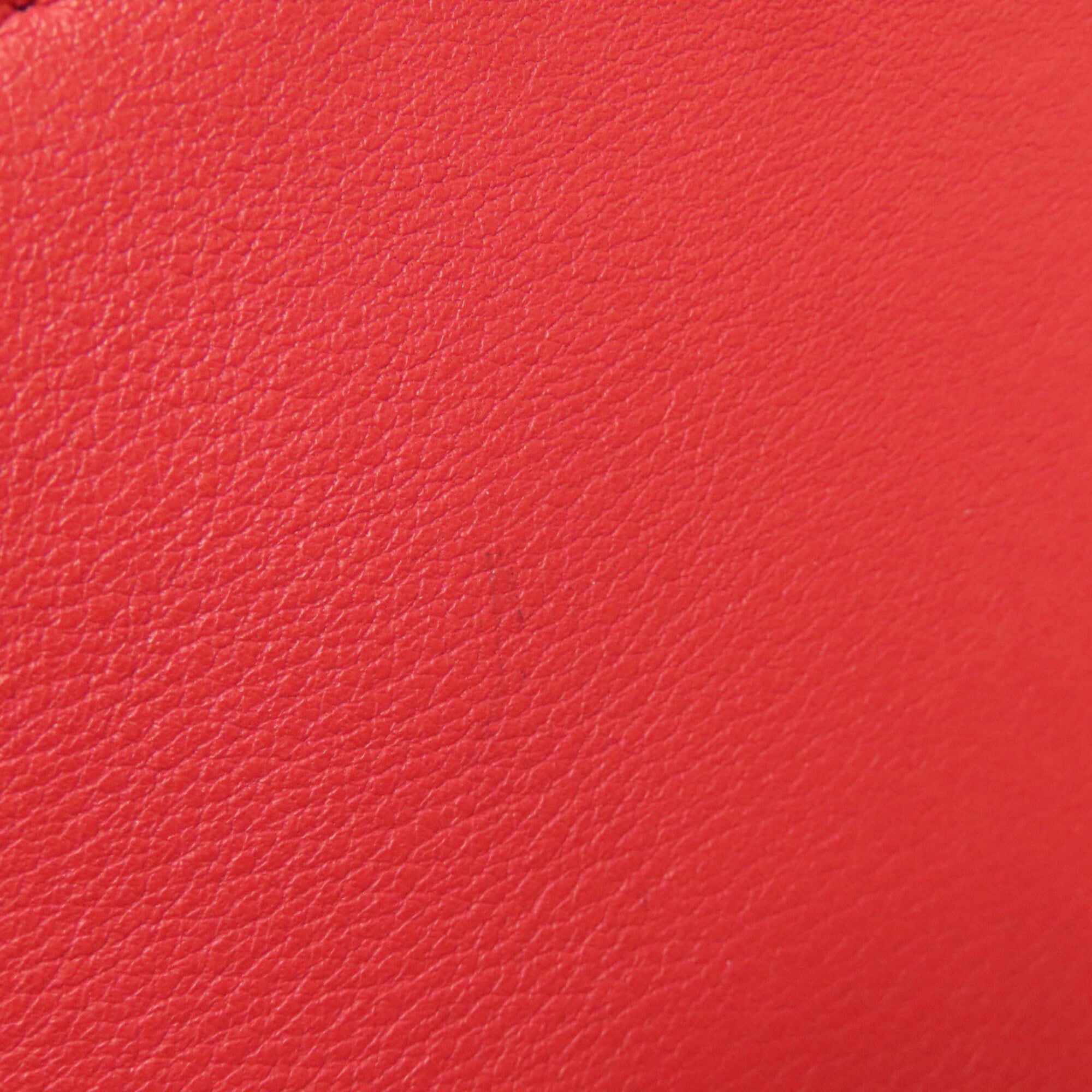Fendi Red Color Leather Handbag (Pre-Owned)