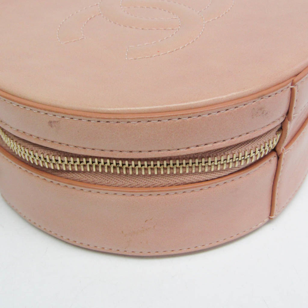 Chanel Round As Earth Crossbody Bag Glazed Calfskin Pink Leather Shoulder Bag Bag (Pre-Owned)