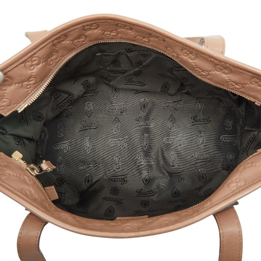 Gucci Beige Leather Handbag Tote Bag (Pre-Owned)