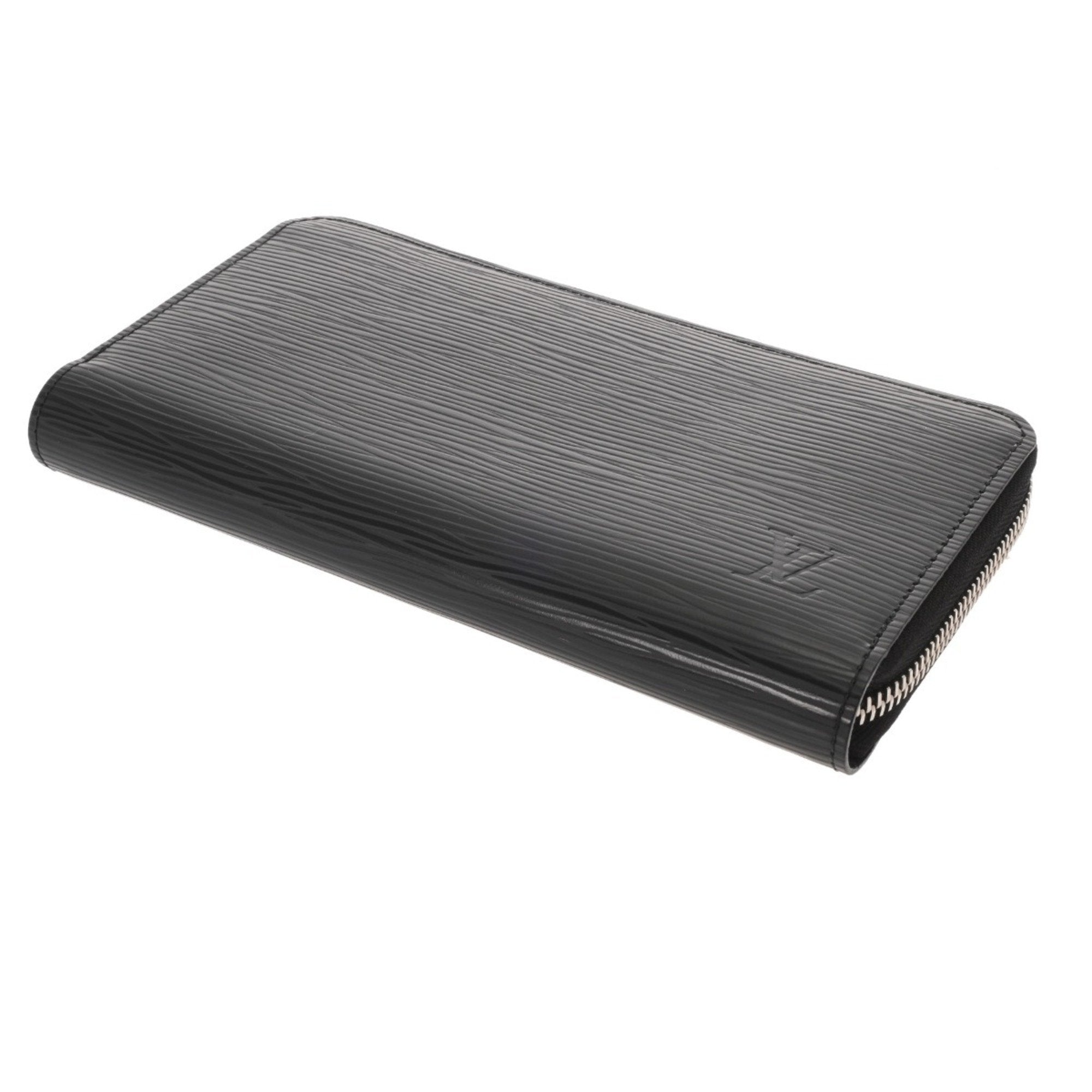 Louis Vuitton Noir Leather Long Wallet (Bi-Fold) (Pre-Owned)
