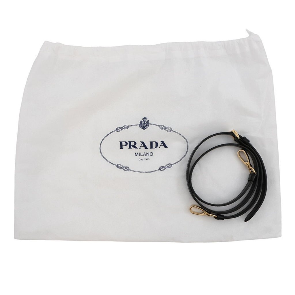 Prada Black Nylon Leather Handbag Shoulder Bag (Pre-Owned)