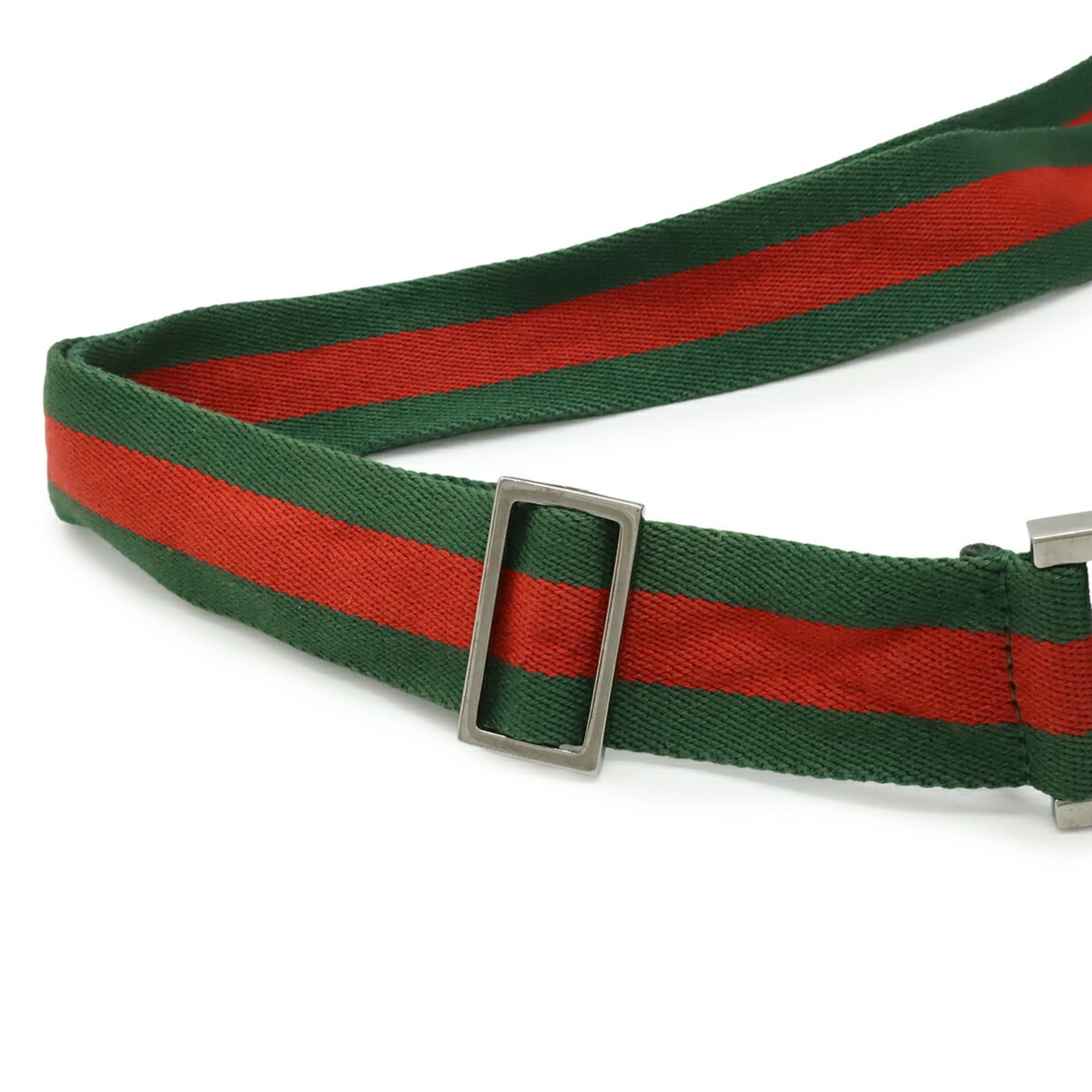 Gucci Black Green Red Color Gg Canvas Shoulder Bag (Pre-Owned)