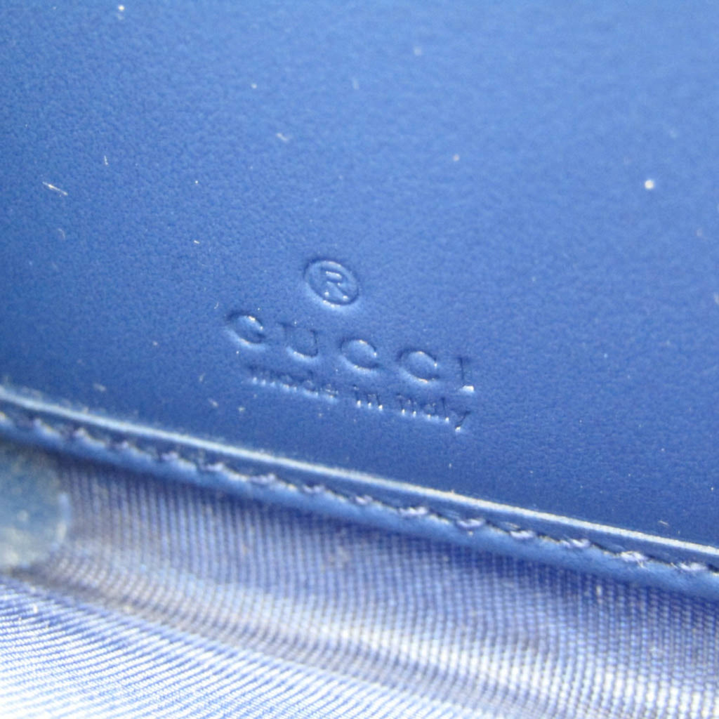 Gucci Navy Leather Long Wallet (Bi-Fold) (Pre-Owned)