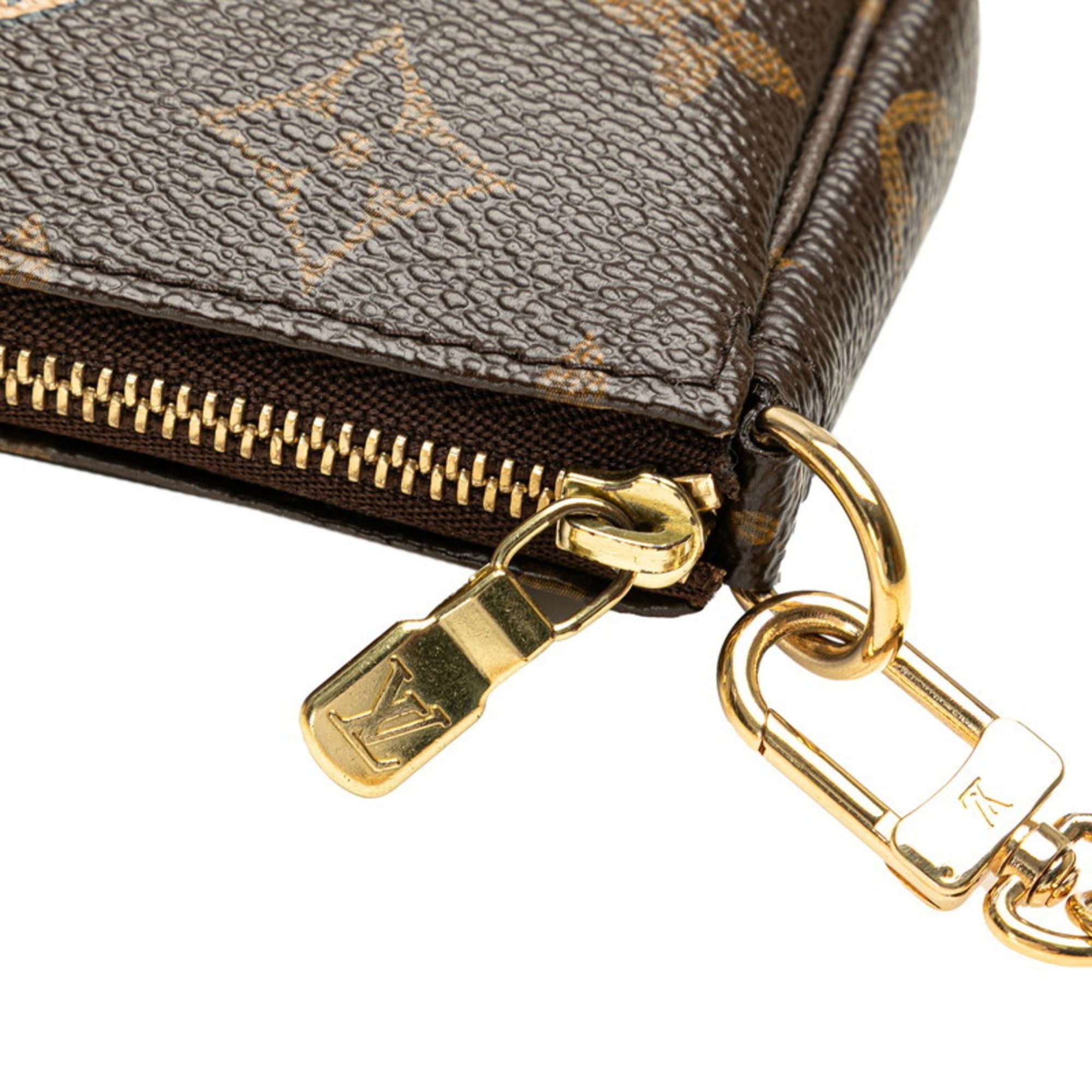 Louis Vuitton Brown Pvc Leather Pochette Pouch (Pre-Owned)