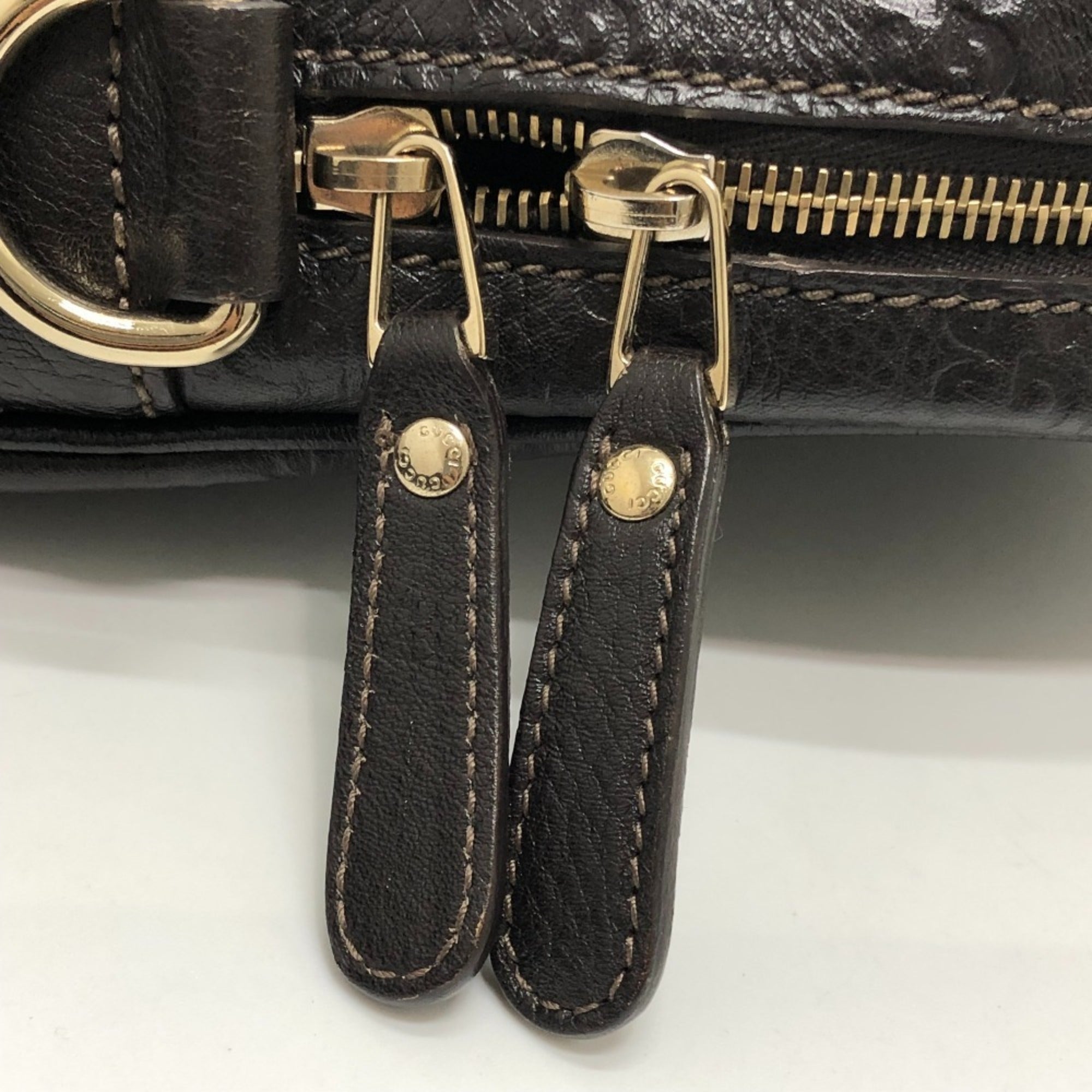 Gucci Brown Leather Briefcase Handbag (Pre-Owned)