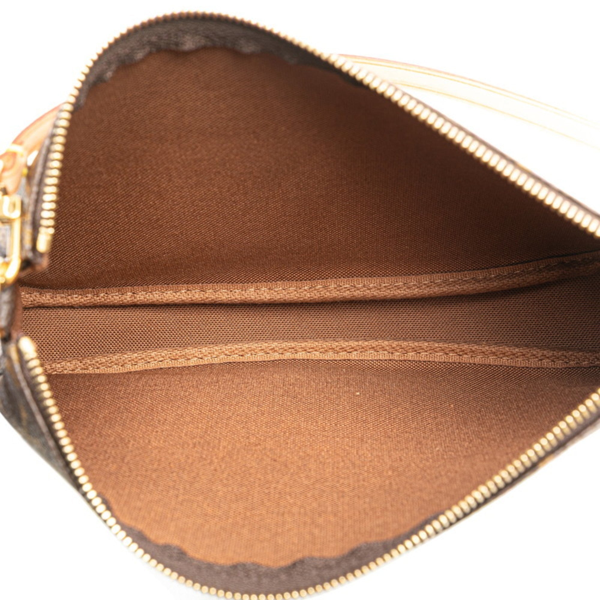Louis Vuitton Brown Pvc Leather Handbag Pochette (Pre-Owned)