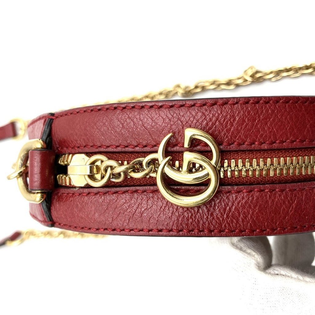 Gucci Gg Marmont Navy Red Color Suede Leather Shoulder Bag (Pre-Owned)