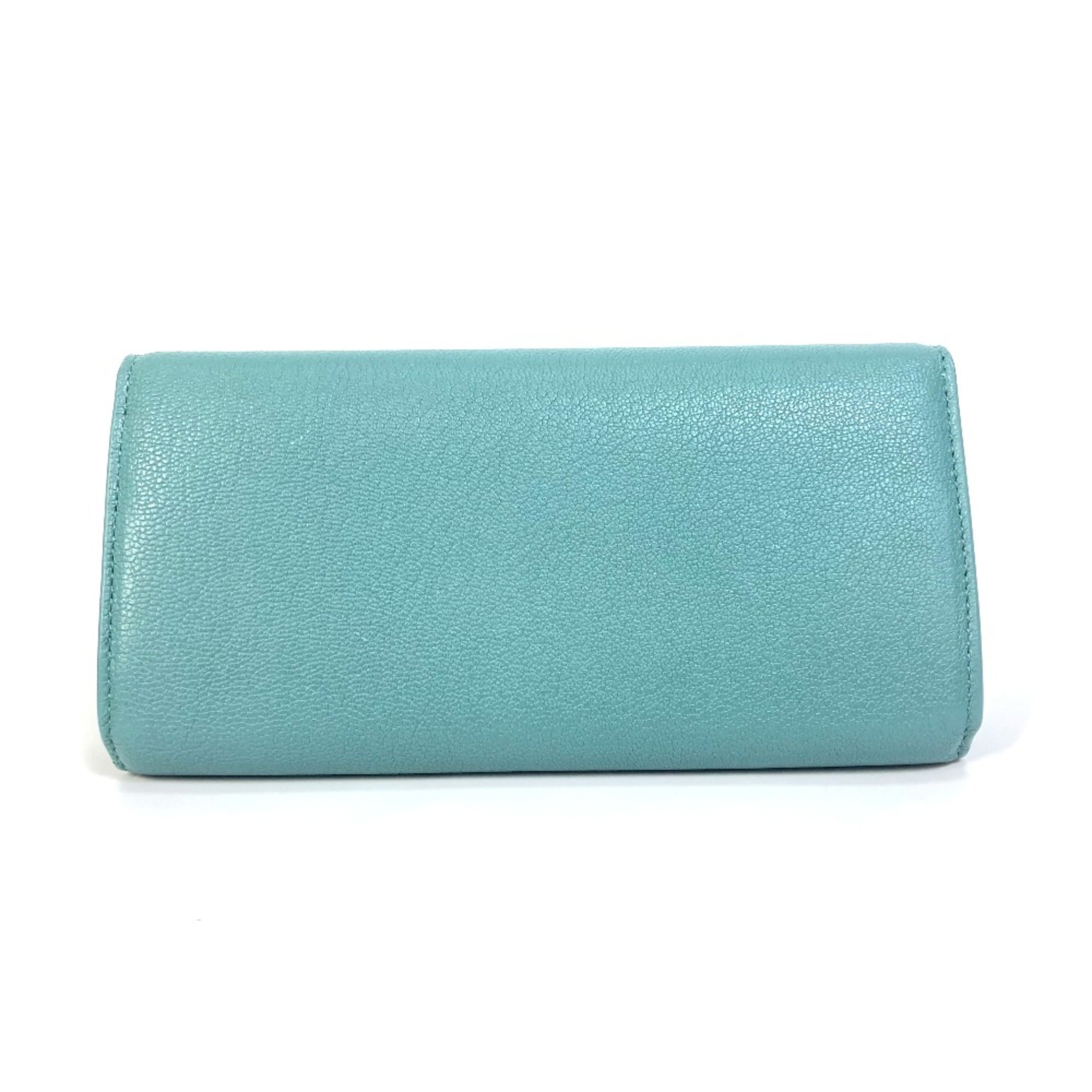 Bottega Veneta Blue Leather Long Wallet (Bi-Fold) (Pre-Owned)