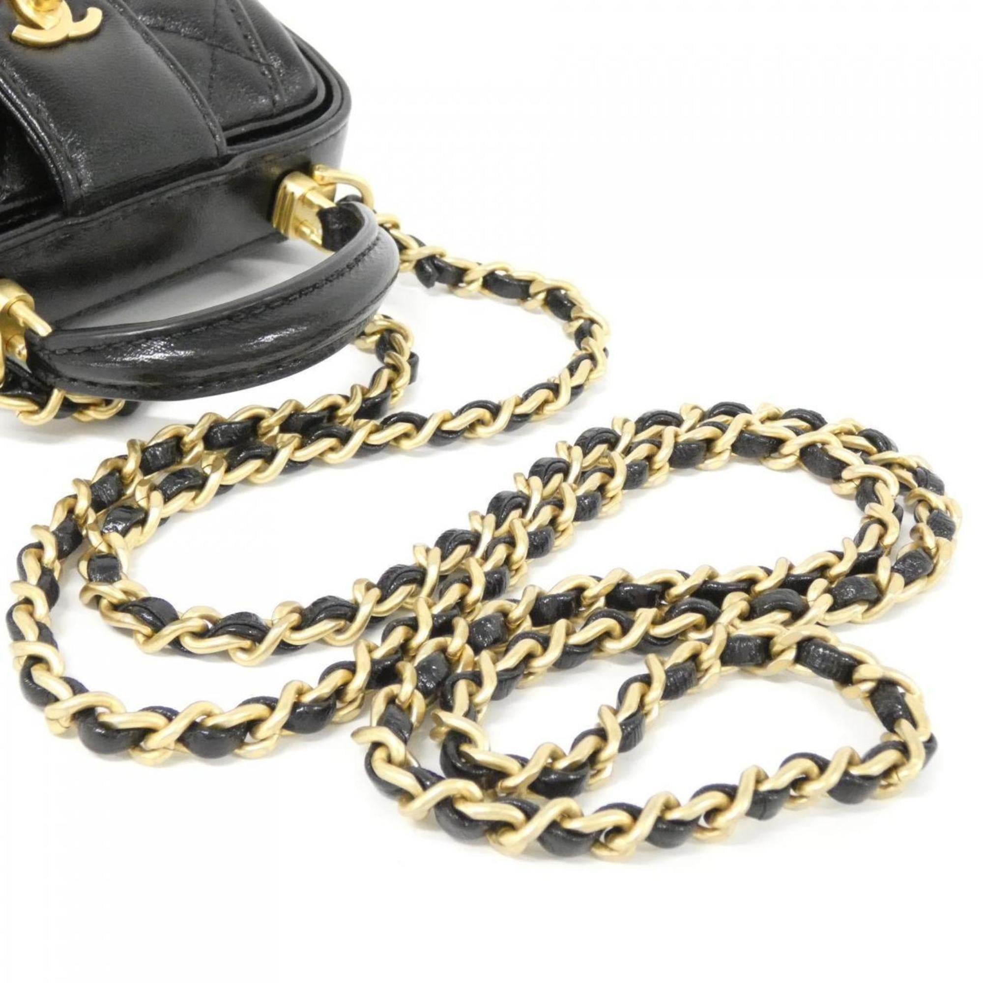 Chanel Black Leather Shoulder Bag (Pre-Owned)