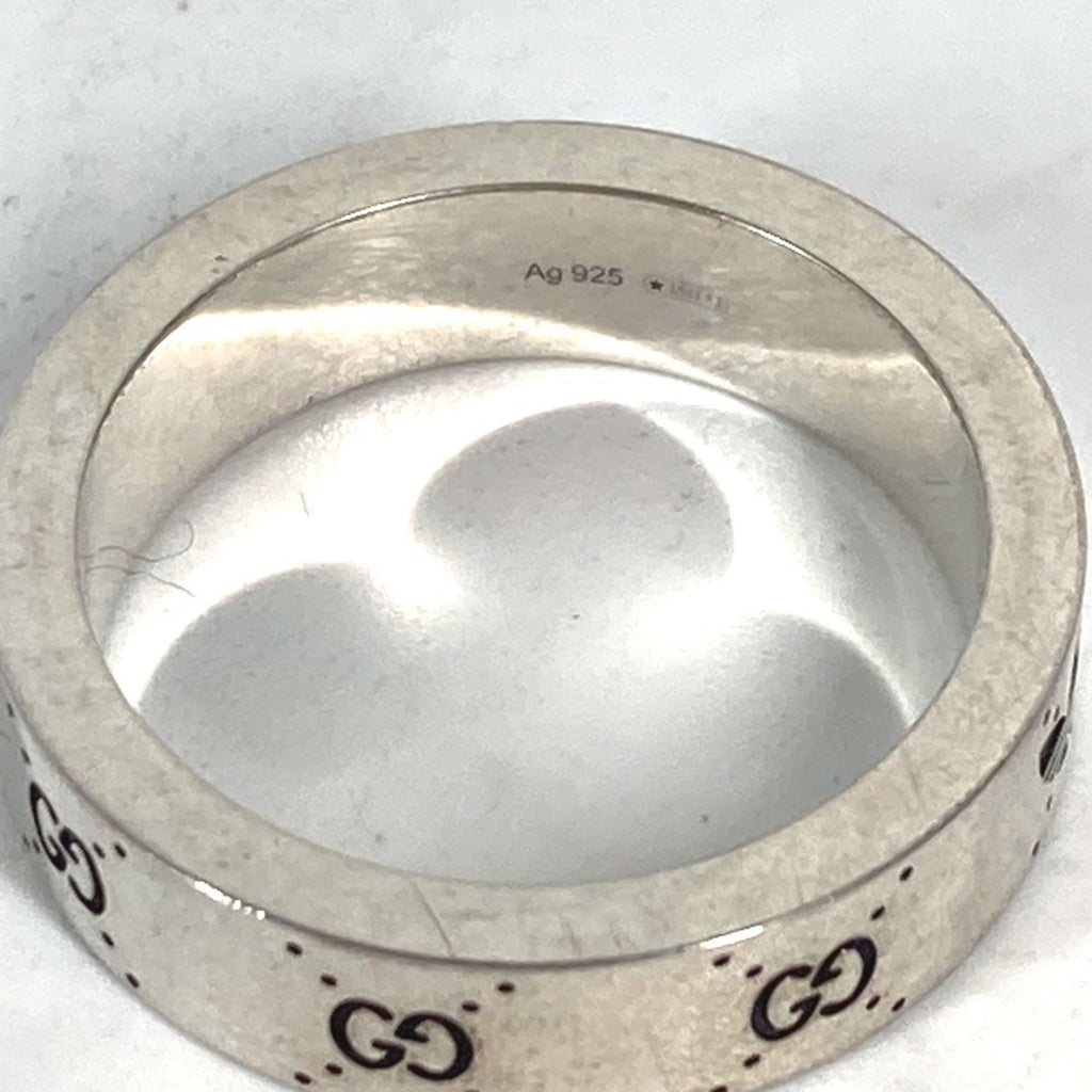Gucci Silver Black Silver 925 Band Ring (Pre-Owned)