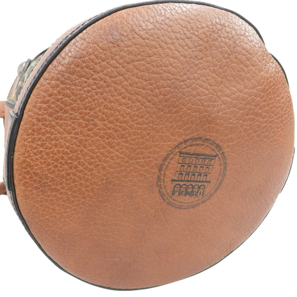 Fendi Zucca Brown Zucca Leather Shoulder Bag (Pre-Owned)