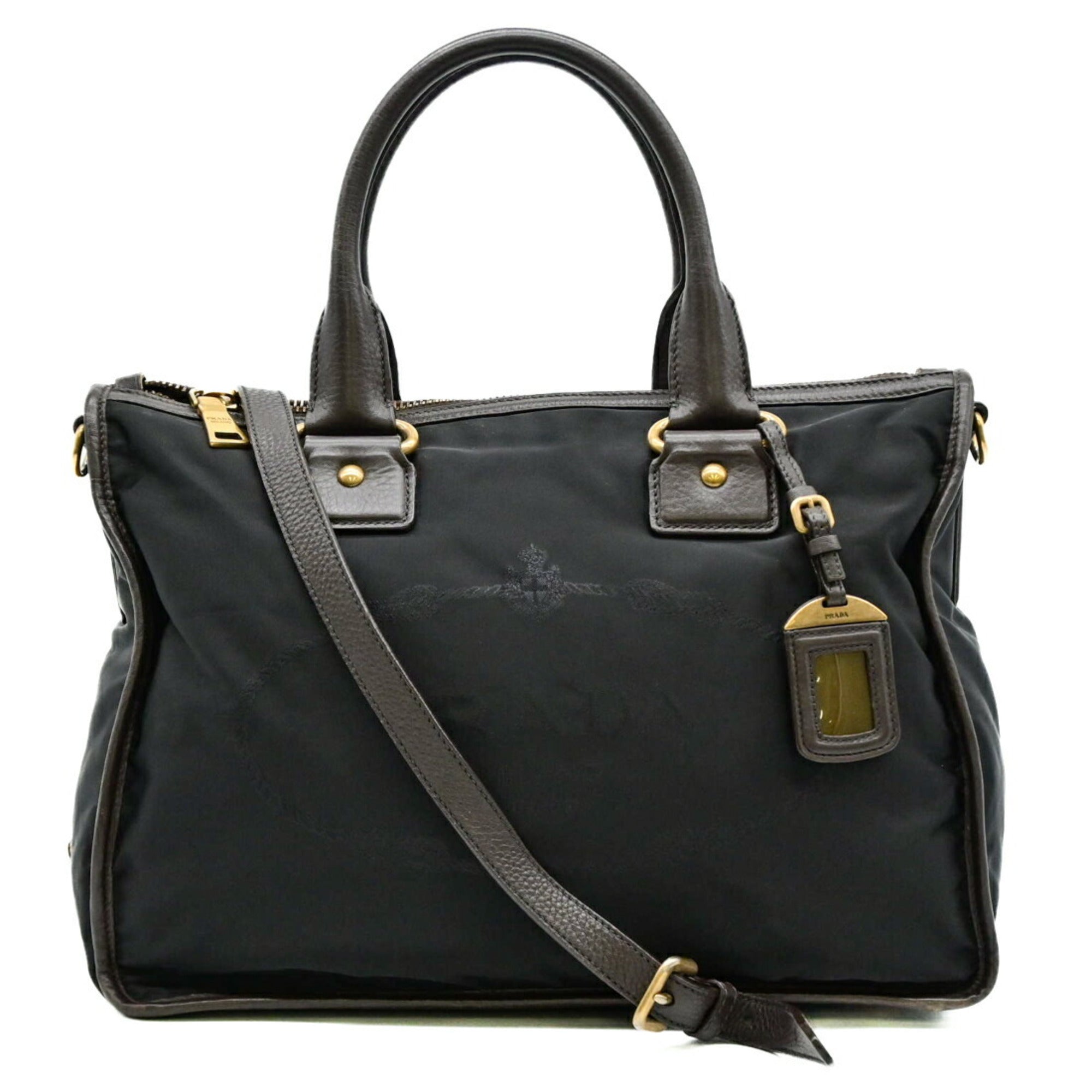 Prada Black Nylon Handbag Shoulder Bag (Pre-Owned)