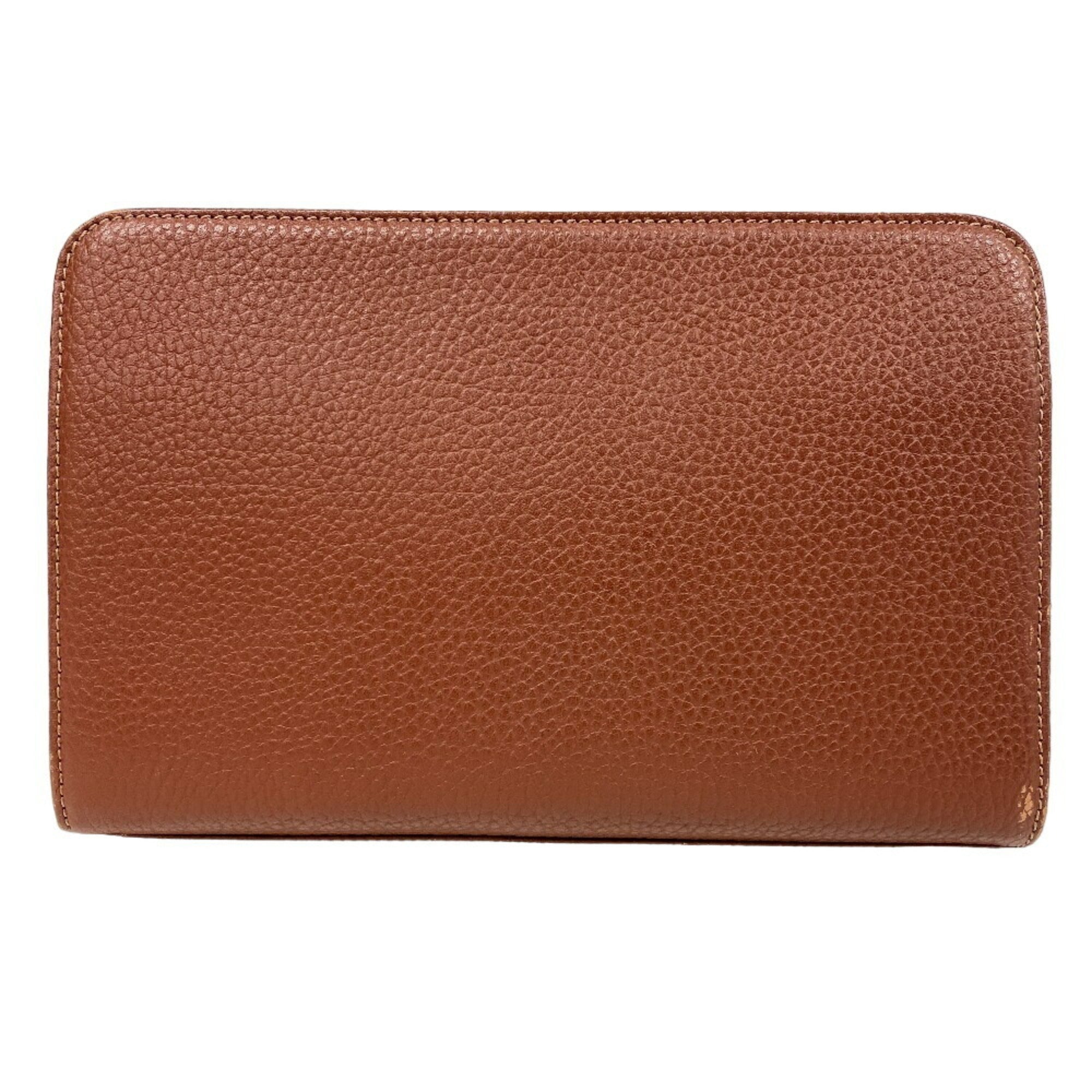 Burberry Brown Leather Clutch Bag (Pre-Owned)