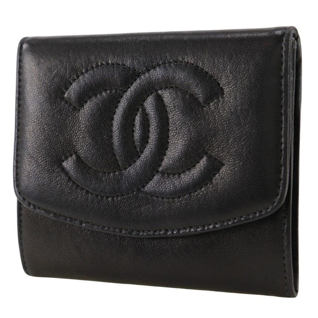 Chanel Black Leather Coin Purse/Coin Case (Pre-Owned)
