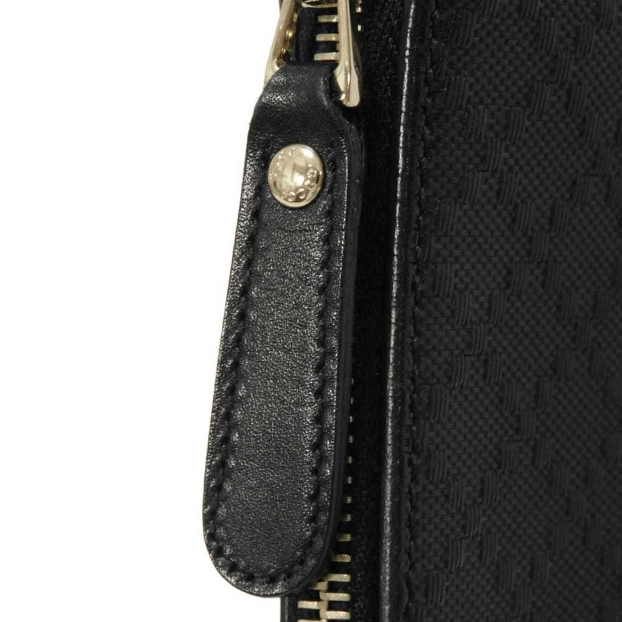 Gucci Diamante Black Leather Messenger Bag Shoulder Bag (Pre-Owned)