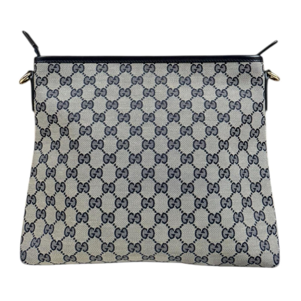 Gucci Gg Canvas Beige Navy Gg Canvas Shoulder Bag (Pre-Owned)