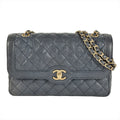 Chanel Blue Grained Calfskin Shoulder Bag (Pre-Owned)