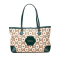 Gucci Ophidia Beige Green Multi-Color Canvas Leather Tote Bag (Pre-Owned)