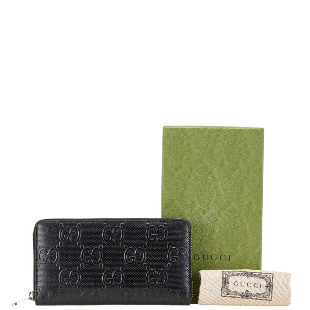 Gucci Black Leather Long Wallet (Bi-Fold) (Pre-Owned)