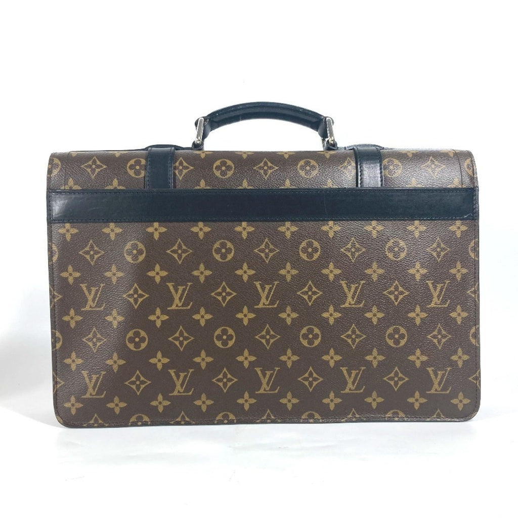Louis Vuitton Black Brown Monogram Monogram Briefcase Handbag Tote Bag (Pre-Owned)