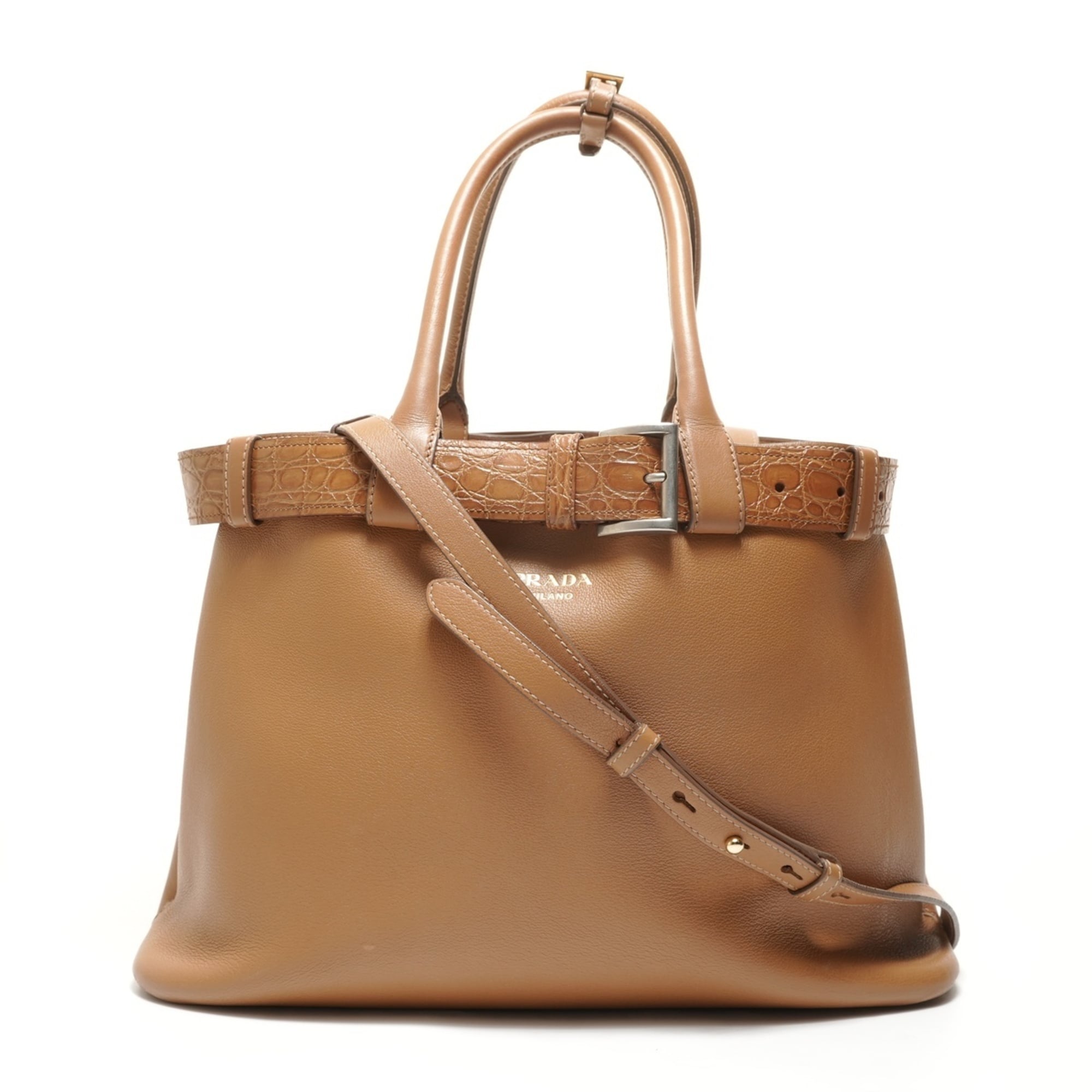 Prada Brown Leather Handbag (Pre-Owned)