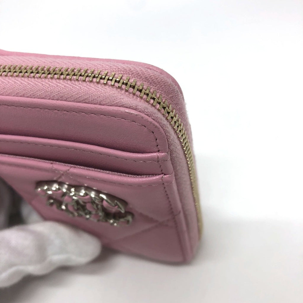 Chanel Pink Leather Coin Purse/Coin Case (Pre-Owned)