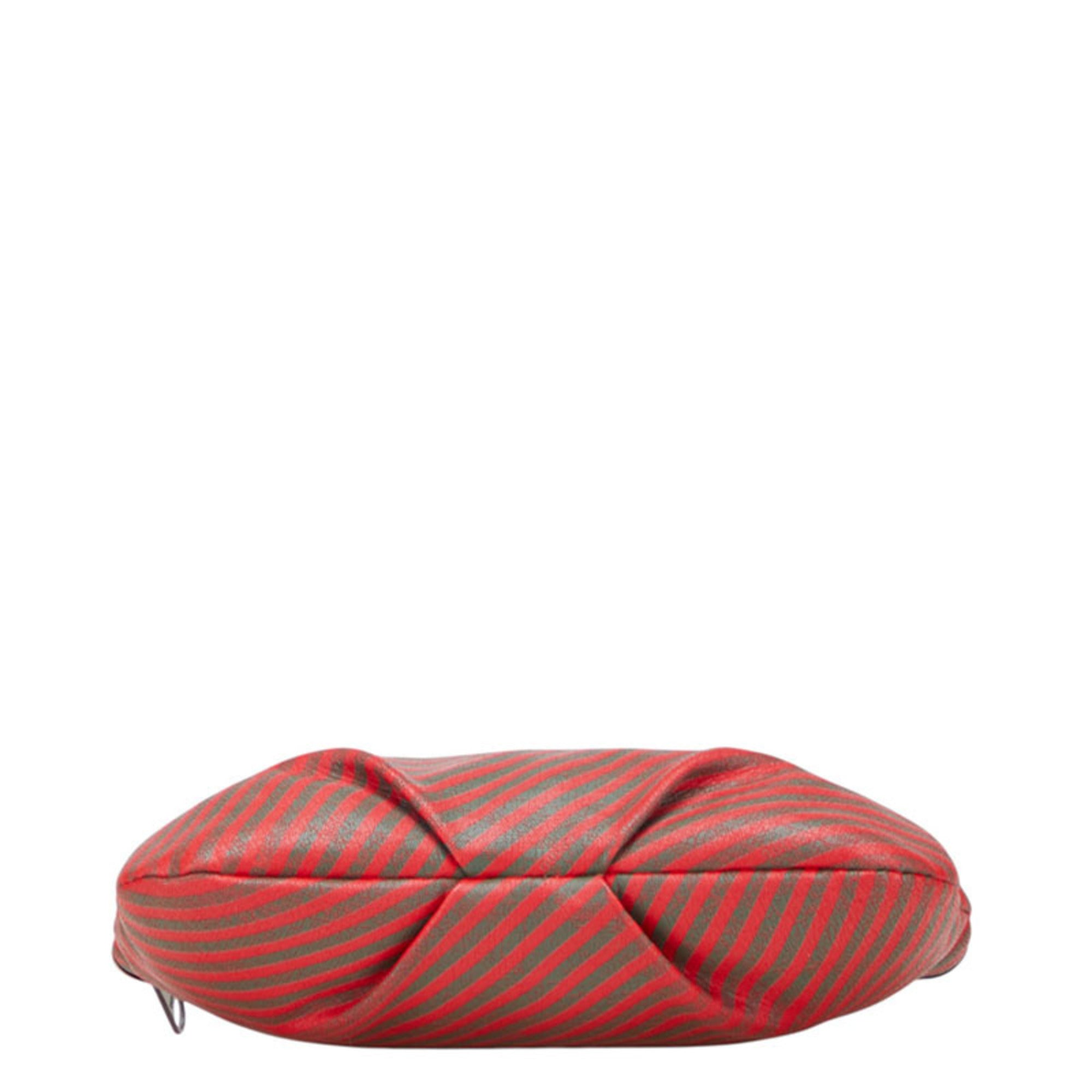 Gucci Brown Red Color Pvc Leather Pouch (Pre-Owned)