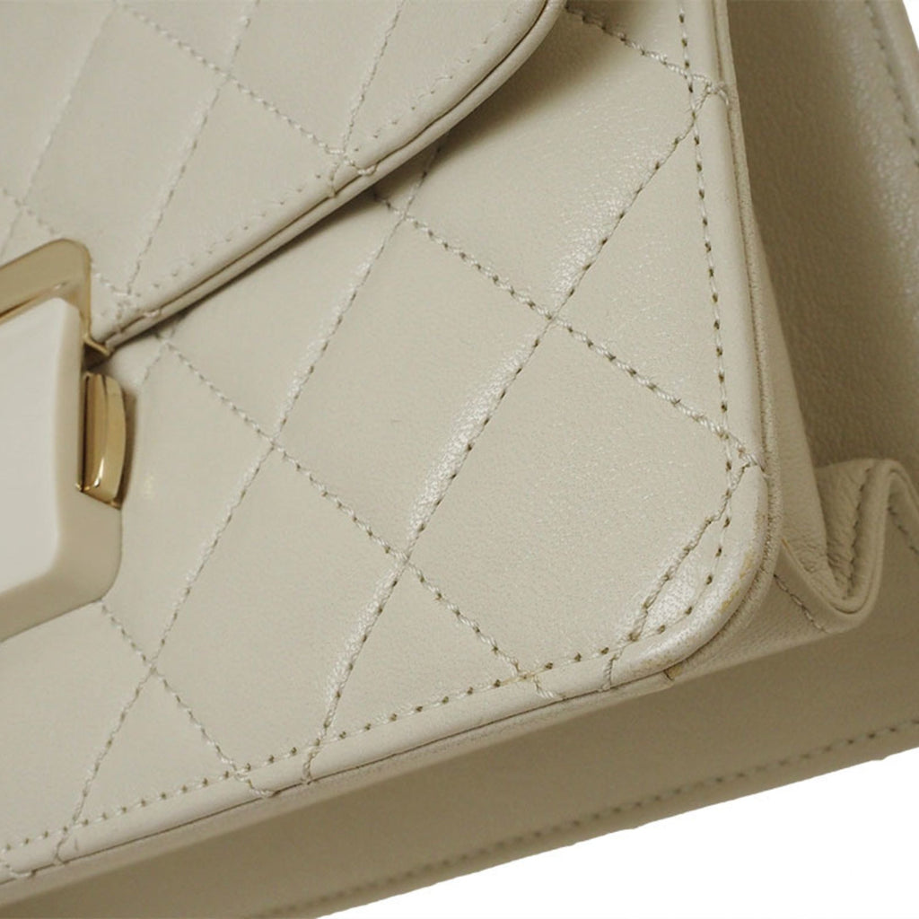Chanel Light Beige Leather Shoulder Bag (Pre-Owned)