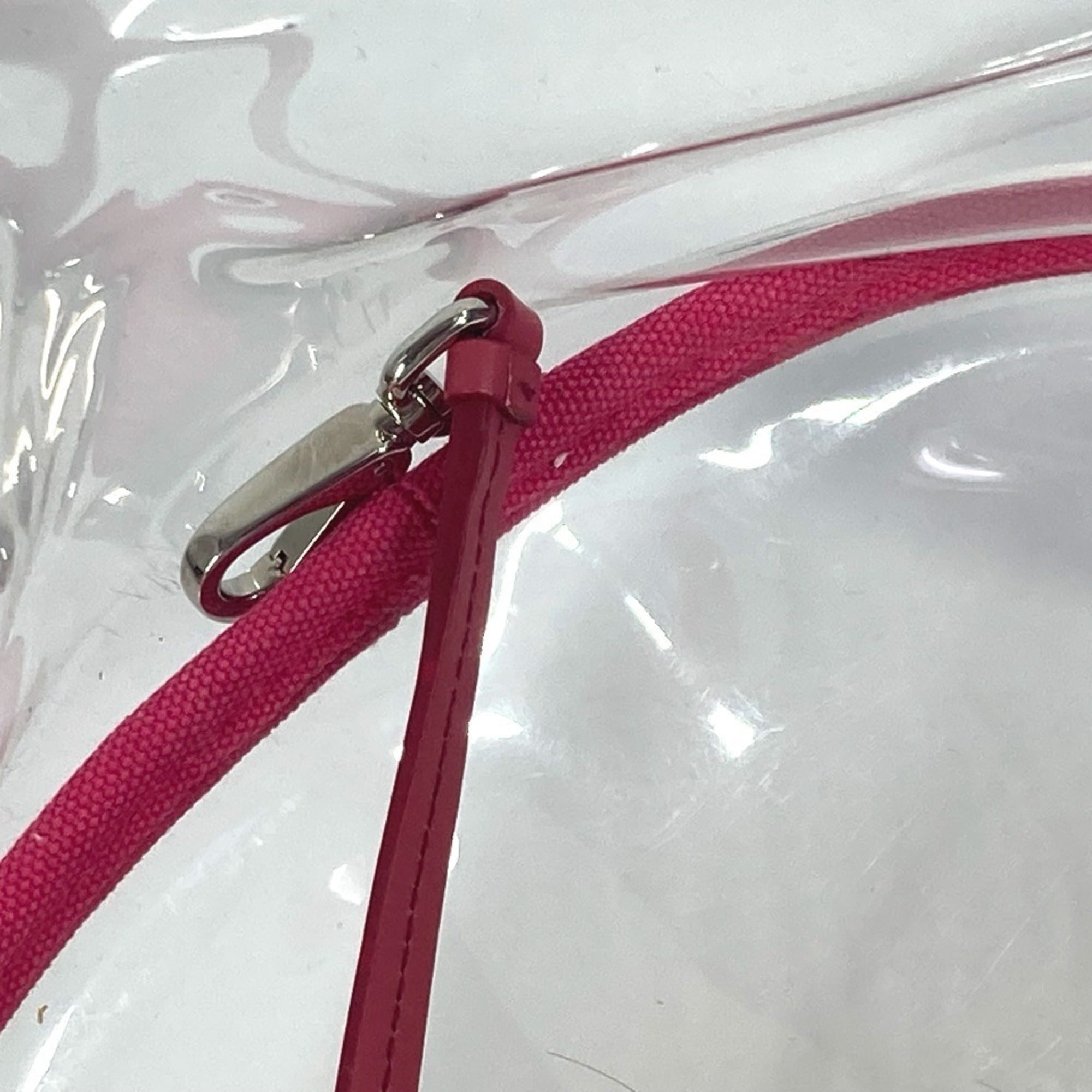 Prada Canapa Pink Vinyl Beach Bag Handbag Shoulder Bag Tote Bag (Pre-Owned)