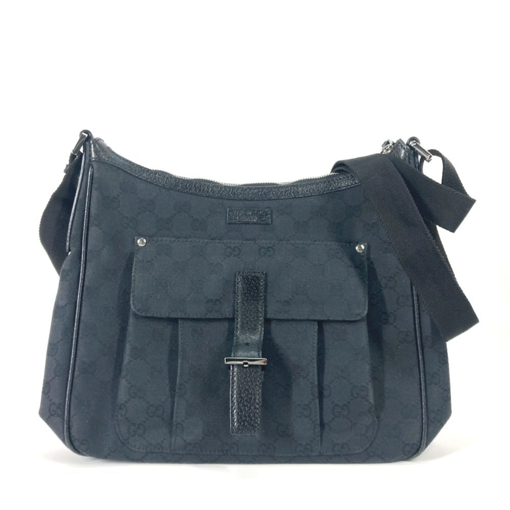 Gucci Black Gg Canvas Shoulder Bag (Pre-Owned)