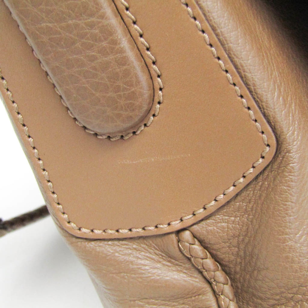 Gucci Bamboo Shoulder Bag Leather Brown Leather Shoulder Bag Bag (Pre-Owned)