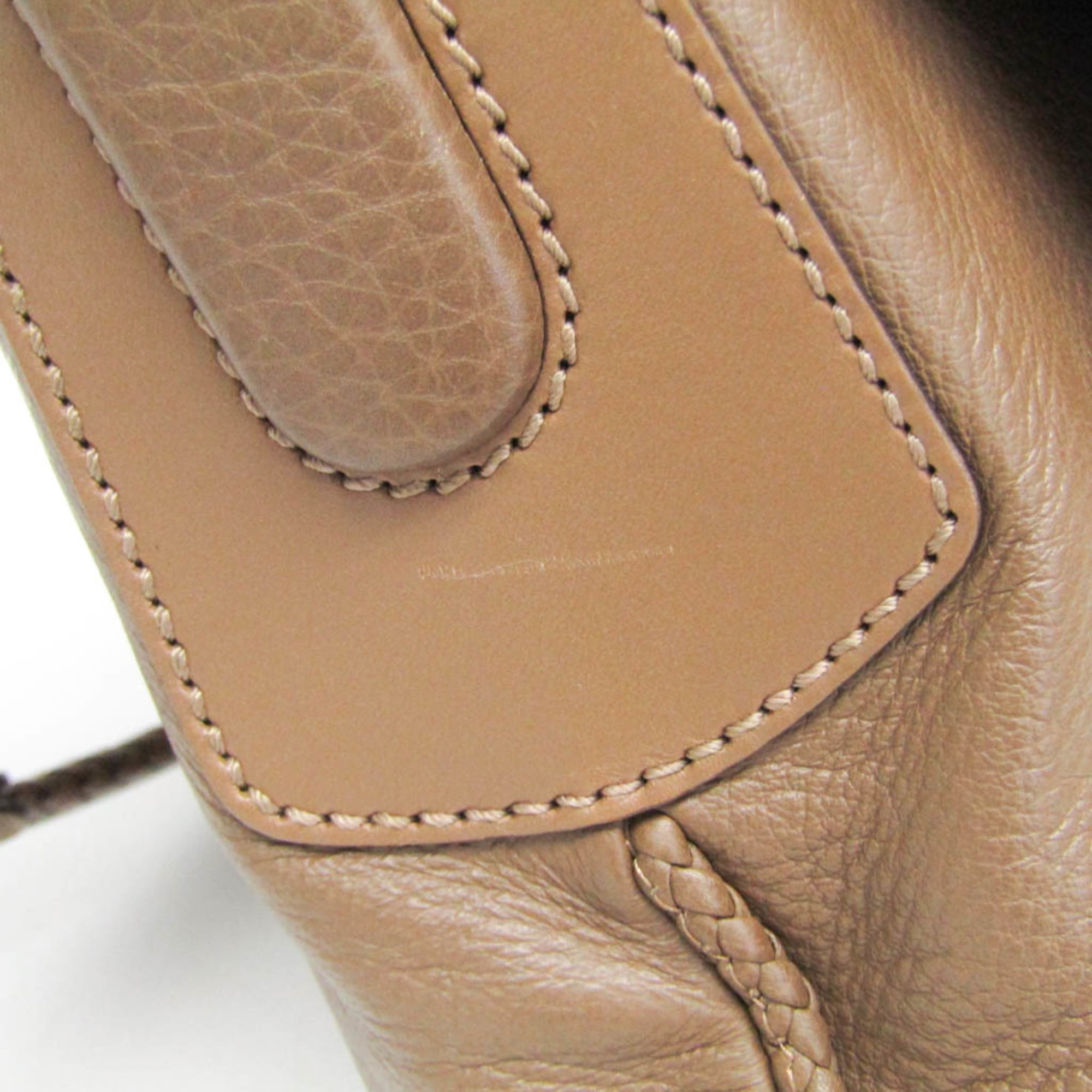 Gucci Bamboo Shoulder Bag Leather Brown Leather Shoulder Bag Bag (Pre-Owned)