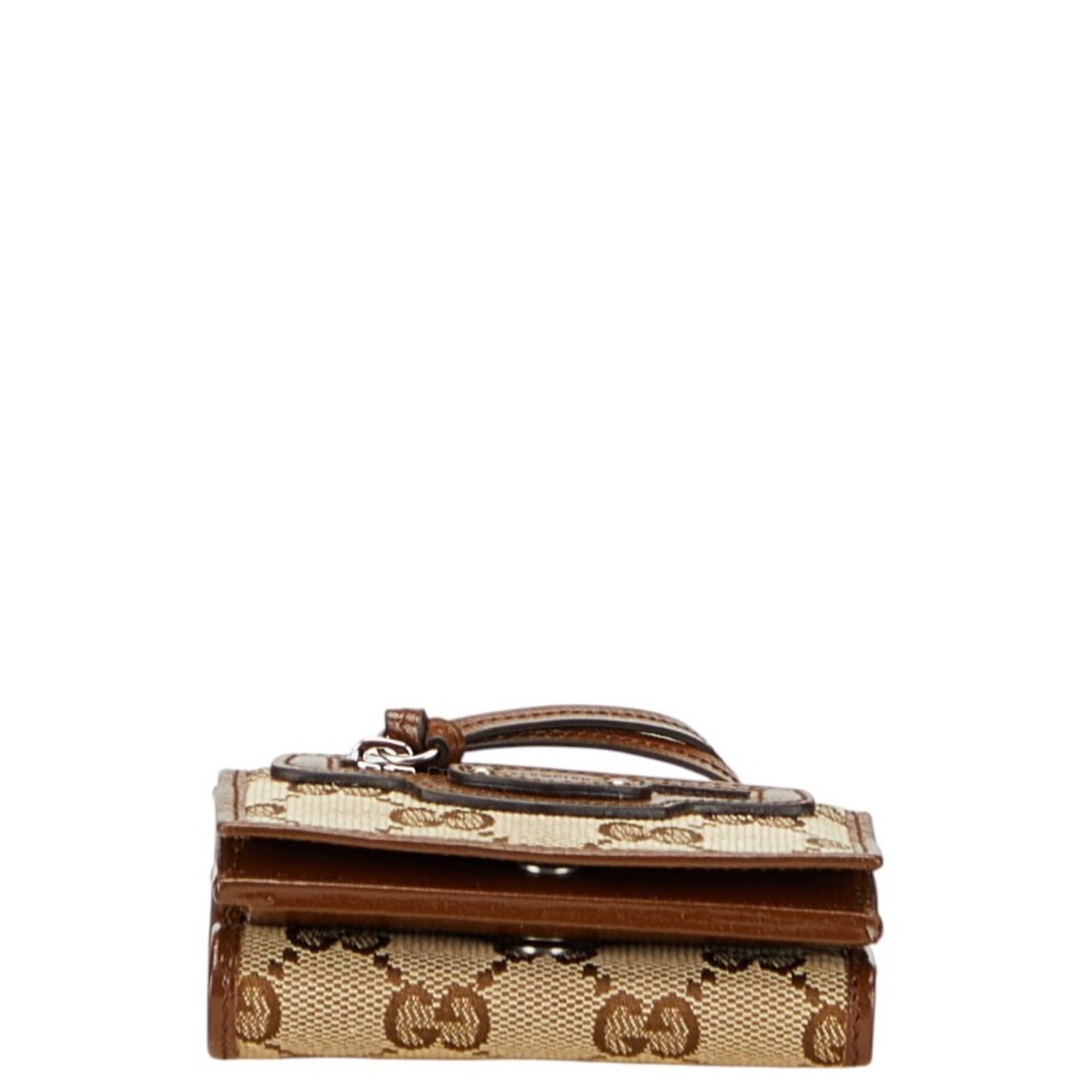 Gucci Brown Canvas Leather Wallet (Bi-Fold) (Pre-Owned)