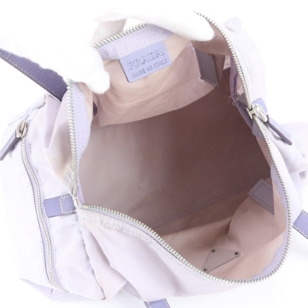 Prada Nylon Leather Handbag Tote Bag (Pre-Owned)